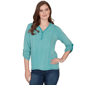 Petite Ruby Rd. Renaissance Romance 3/4 Sleeve V Neck Blouse - image 1