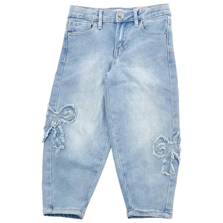 Girls (4-6x) YMI® Bow Patch Barrel Jeans