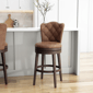 HH2 Home Edenwood Chestnut Bar Height Swivel Stool w/ Tufted Back - image 1