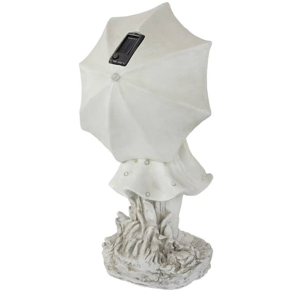 Northlight Seasonal Solar Lighted Girl w/ Umbrella Garden Statue