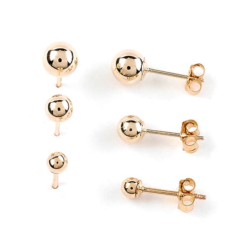 Yellow 10kt. 3pr. Gold Ball Stud Earrings