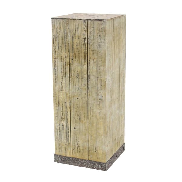 9th & Pike&#174; Brown Wood Rustic Pedestal Table - Set of 3