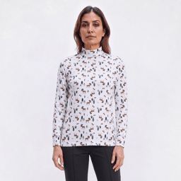 Womens Hasting & Smith Long Sleeve Mushroom Evergreen Tee