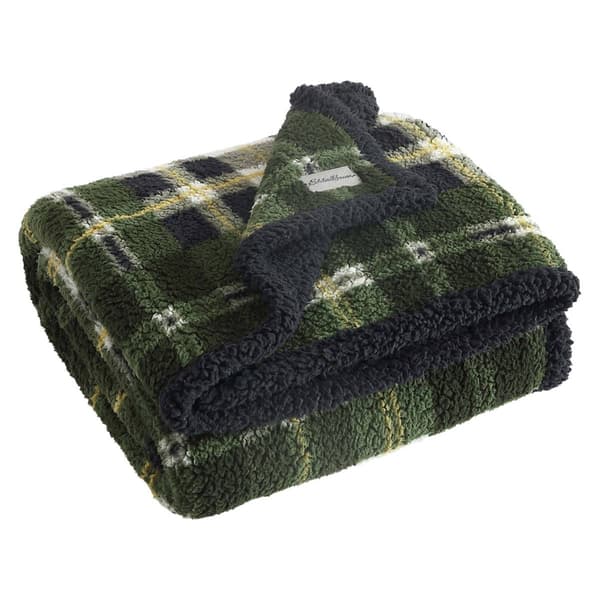 Eddie Bauer Trailhead Plaid Sherpa Throw - image 