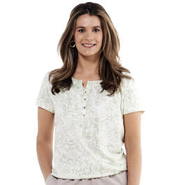 Womens Hasting & Smith Short Sleeve Peasant Top