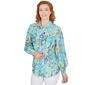 Petite Ruby Rd&#44; By The Sea Woven Floral Button Down Blouse - image 3