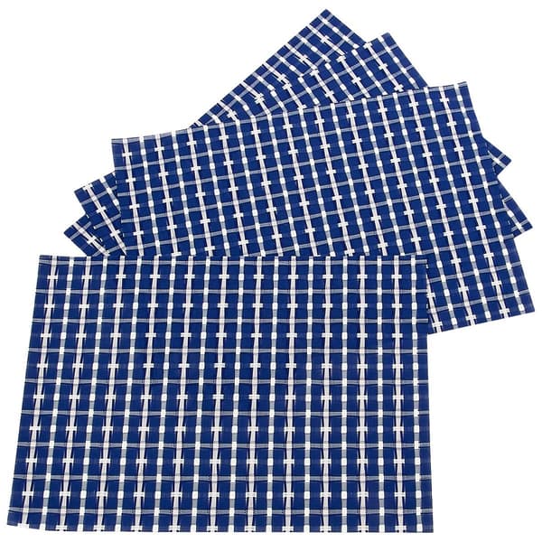 Day By Day 4pk. Glen Plaid Woven Vinyl Placemats - image 
