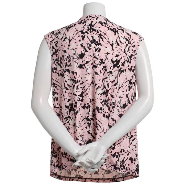 Petite Kasper Sleeveless Floral Cowl Neck Top
