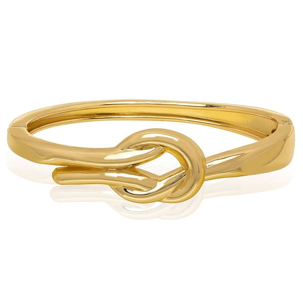 14kt. Gold Plated Hinge Love Knot Bangle Bracelet - image 
