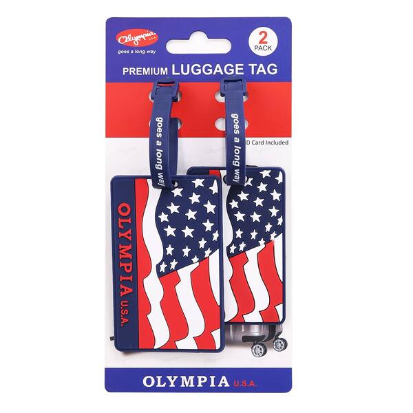 Olympia USA 2pc. U.S. Flag Luggage Tag Set - image 