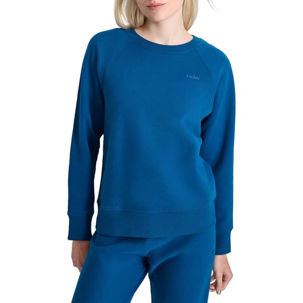 Womens DKNY Embroidered Logo Fleece Crewneck Sweatshirt - image 