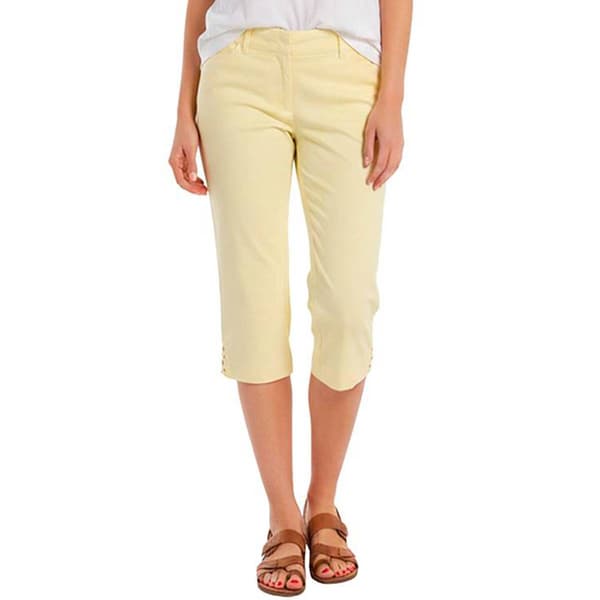 Womens Briggs Millennium Solid Cat Eye Pocket X-Hem Capris - image 