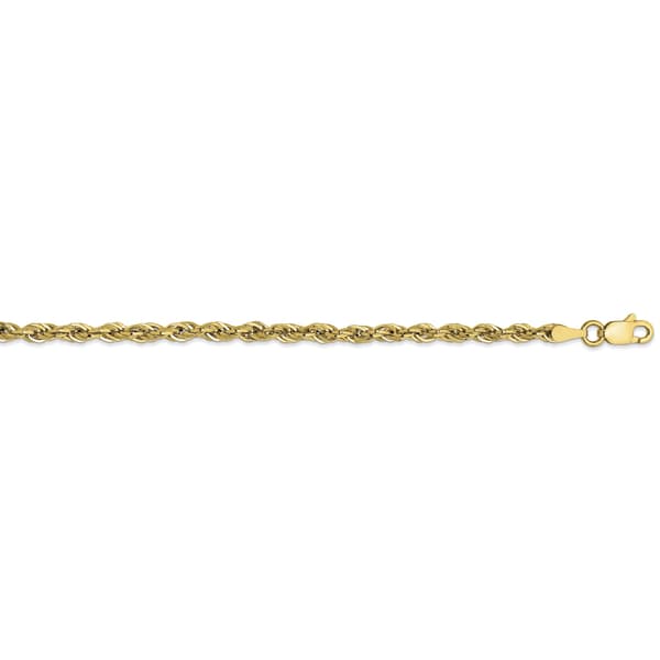 Gold Classics&#40;tm&#41; 10kt. 7in. Semi-Solid Rope Chain Bracelet - image 