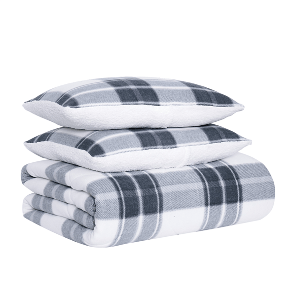 Cannon Cozy Teddy Plaid 3pc. Comforter Set