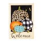 Evergreen Mixed Print Pumpkins Garden Linen Flag - image 1
