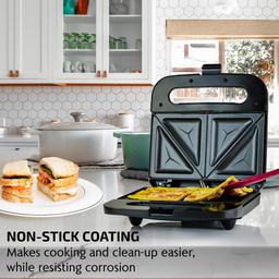 Ovente Electric Sandwich Maker w/ Non-Stick Plates