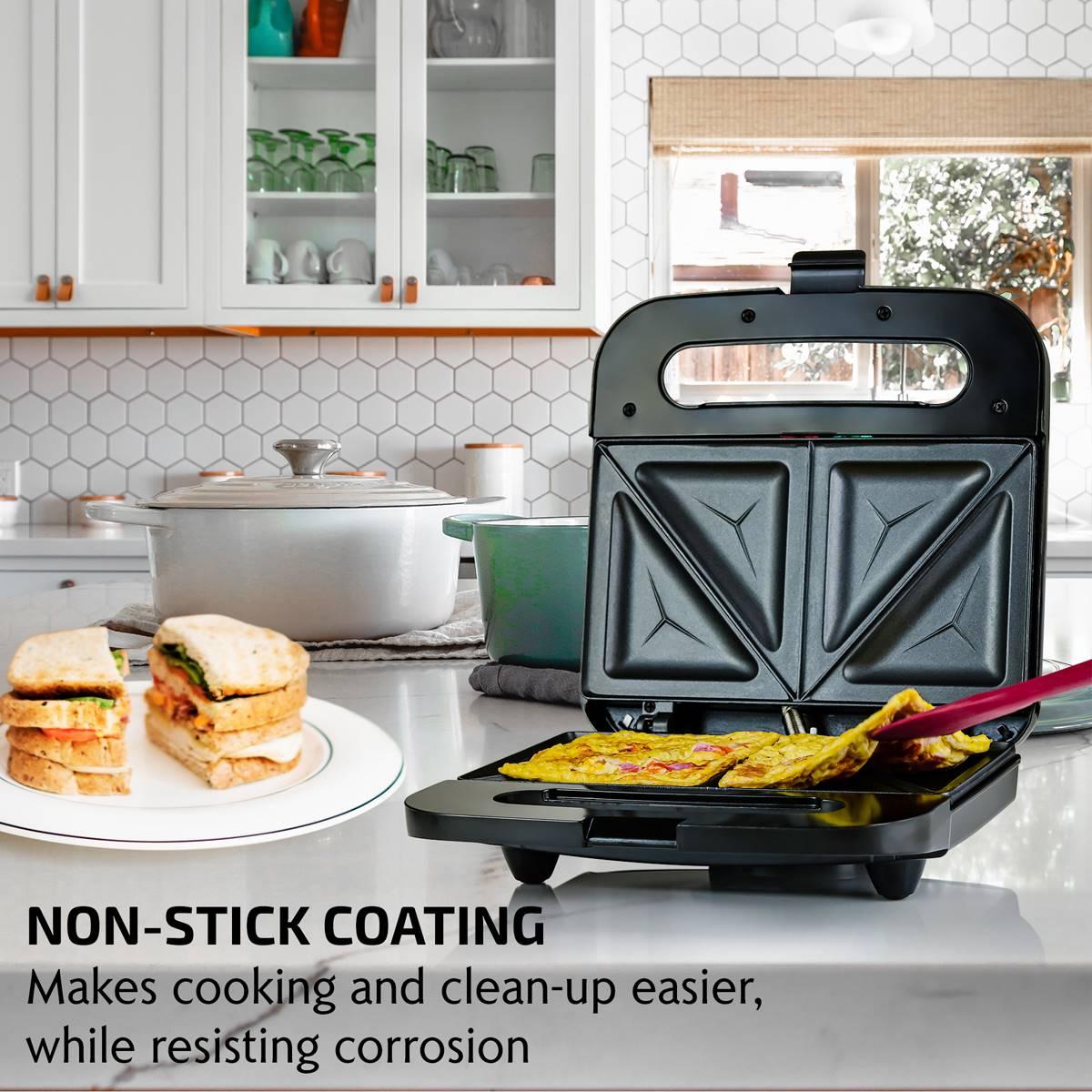 Ovente Electric Sandwich Maker w/ Non-Stick Plates