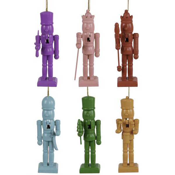 Northlight 6pc. Nutcracker Wooden Christmas Ornaments