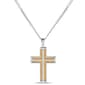 Mens Forever New Stainless Steel Gold IP Cross Pendant - image 1