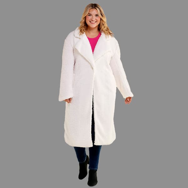 Juniors Plus Jolie &amp; Joy Long Fit Teddy Coat