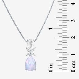 Gemstone Classics™ Silver Lab Grown Opal & Sapphire Pendant