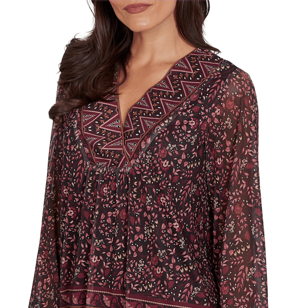 Womens Skye''s the Limit Wild Romance Long Sleeve Floral Blouse