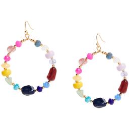 Ashley Colorful Beaded Hoop Earrings