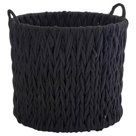 Large Black Braided Round/Tall Chunky Cotton Rope Basket