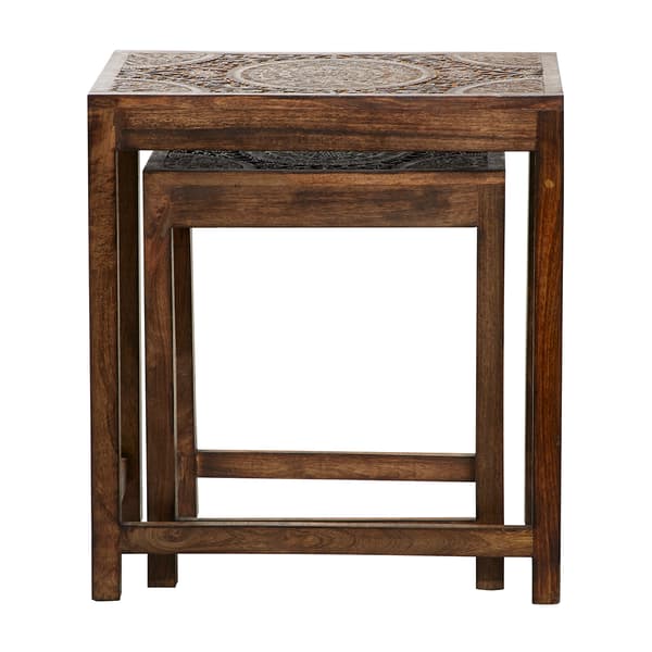 9th & Pike&#174; Nesting Dark Mango Wood Side Tables - Set Of 2