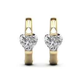 Moluxi&#8482; 14kt. Gold 1ctw. Heart Moissanite Hoop Earrings