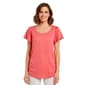 Womens French Laundry Short Sleeve Solid Scoop Tee w/Shirring - image 1