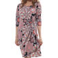 Womens Robbie Bee 3/4 Sleeve Floral Puff Sarong Wrap Dress - image 3