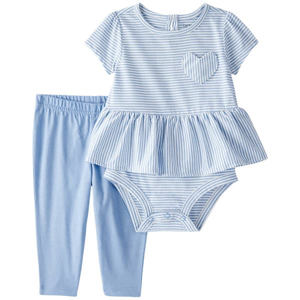 Baby Girl (12-24M) Carter''s(R) Hearts Stripes Bodysuit Pants Set - image 
