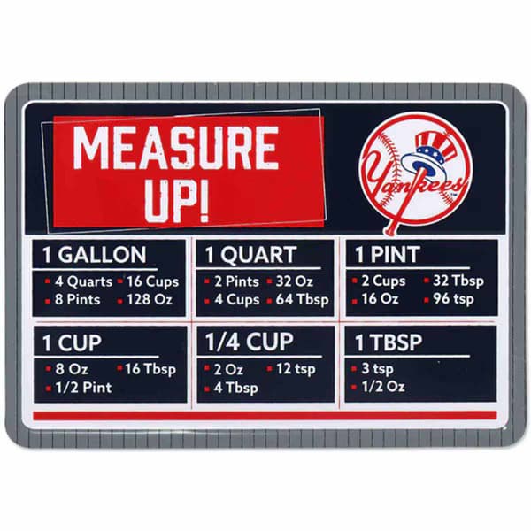 Open Road Yankees Embossed Metal Cooking Measurements Magnet - image 