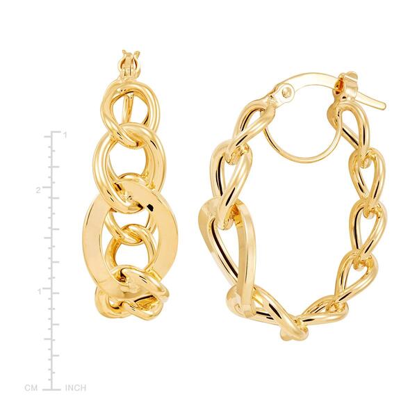 Gold Classics&#40;tm&#41; Yellow Gold Hollow Oval Link Hoop Earrings - image 