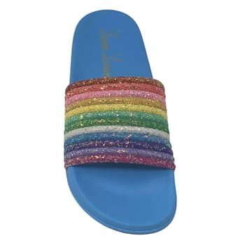 Womens Lauren Lorraine Ria Multi-Color Glitter Flat Sandals - Boscov's