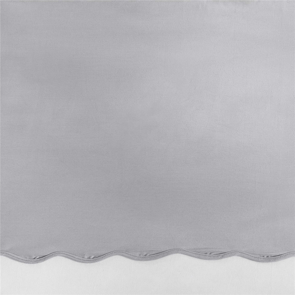 Stone Cottage Solid Scallop Grey Tailored Bed Skirt