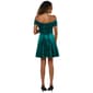 Juniors Emerald Sundae Velvet Off The Shoulder Skater Dress - image 2