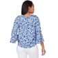 Womens Emaline Delphi 3/4 Sleeve Floral Ruffle Blouse - image 2