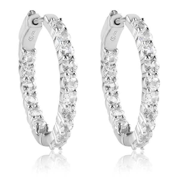 Gemstone Classics&#8482; White Topaz Inside-Out Hoop Earrings