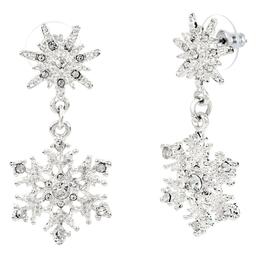 Silver Plated Snowflake Post Earrings