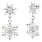 Silver Plated Snowflake Post Earrings - image 1