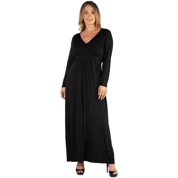 Plus Size 24/7 Comfort Apparel Maxi Dress With Waist Tie - image 
