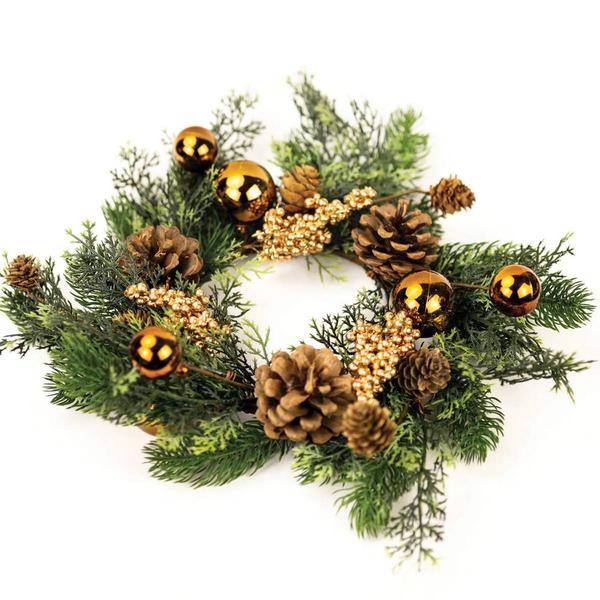 A Cheerful Giver(R) Golden Pine Candle Ring - image 