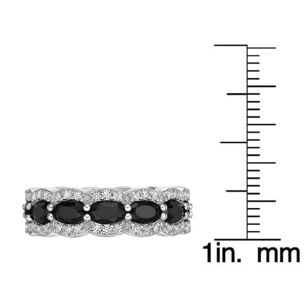 Gemminded Sterling Silver Black Onyx & White Sapphire Ring