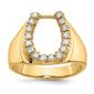 Mens Gentlemens Classics&#40;tm&#41; 14kt. Gold Diamond Horseshoe Ring - image 1