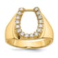 Mens Gentlemens Classics&#40;tm&#41; 14kt. Gold Diamond Horseshoe Ring - image 1