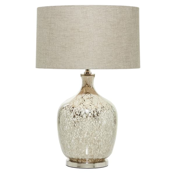 9th & Pike&#40;R&#41; Silver Glass Table Lamp with Linen Shade - image 