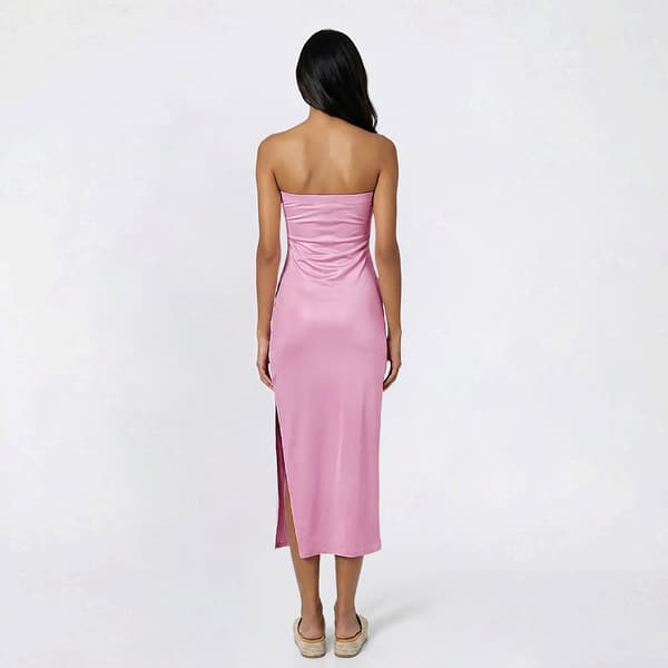 Juniors Madden Girl Mesh Flower Tube Midi Slit Dress