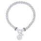 Nine West Silver-Tone Circle Charm Mesh Stretch Bracelet - image 1